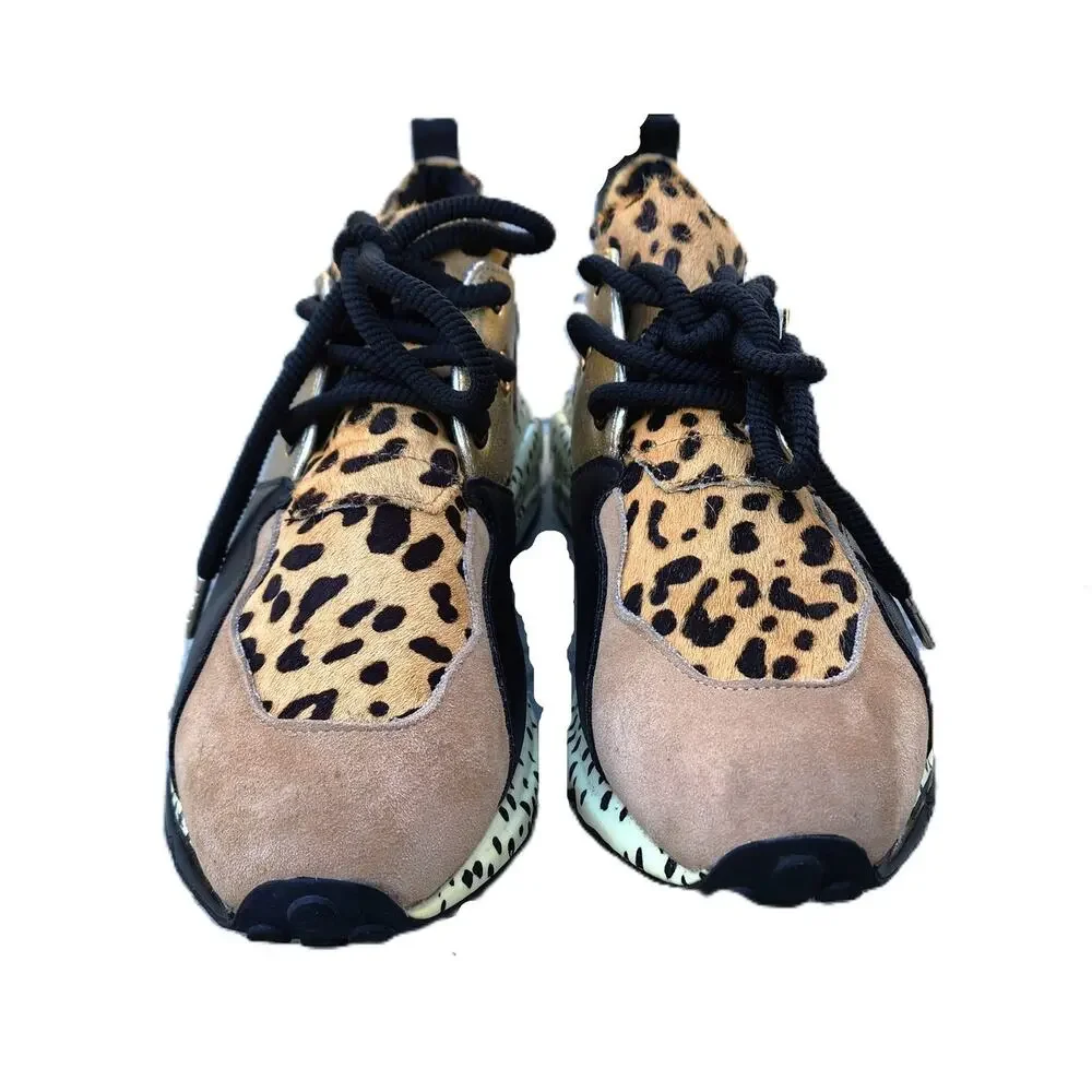 Steve Madden Cliff Cheetah Print Wedge Fashion Sneakers 8